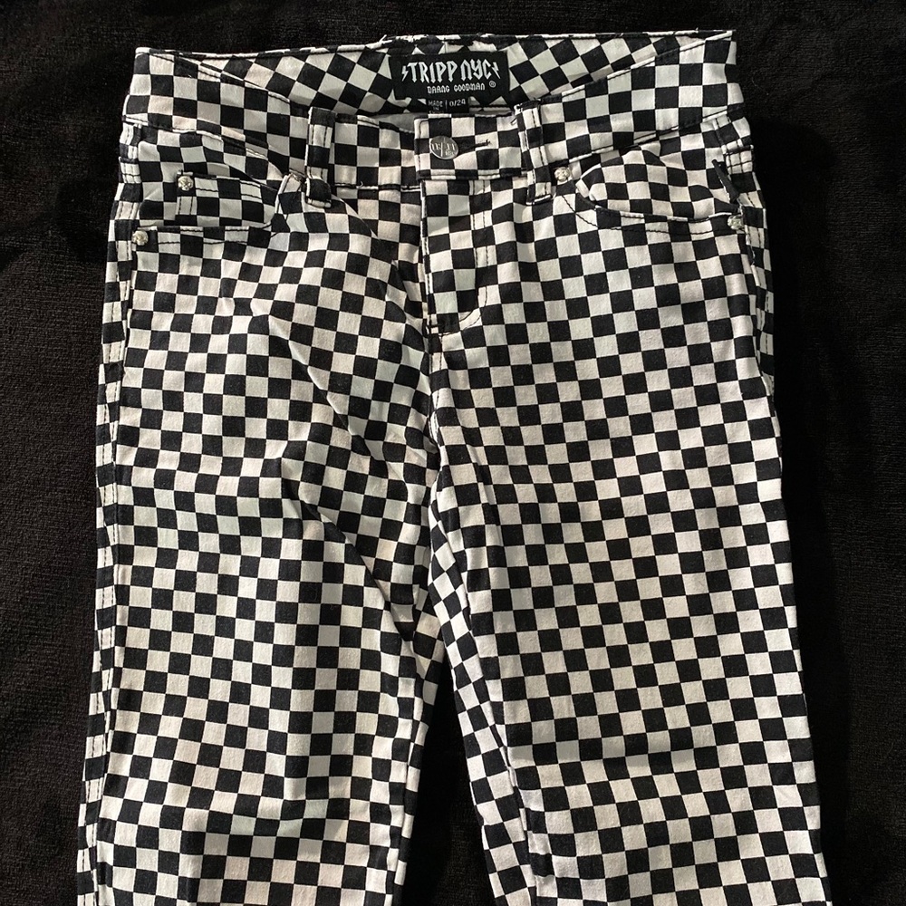 Tripp NYC checkered skinny jeans